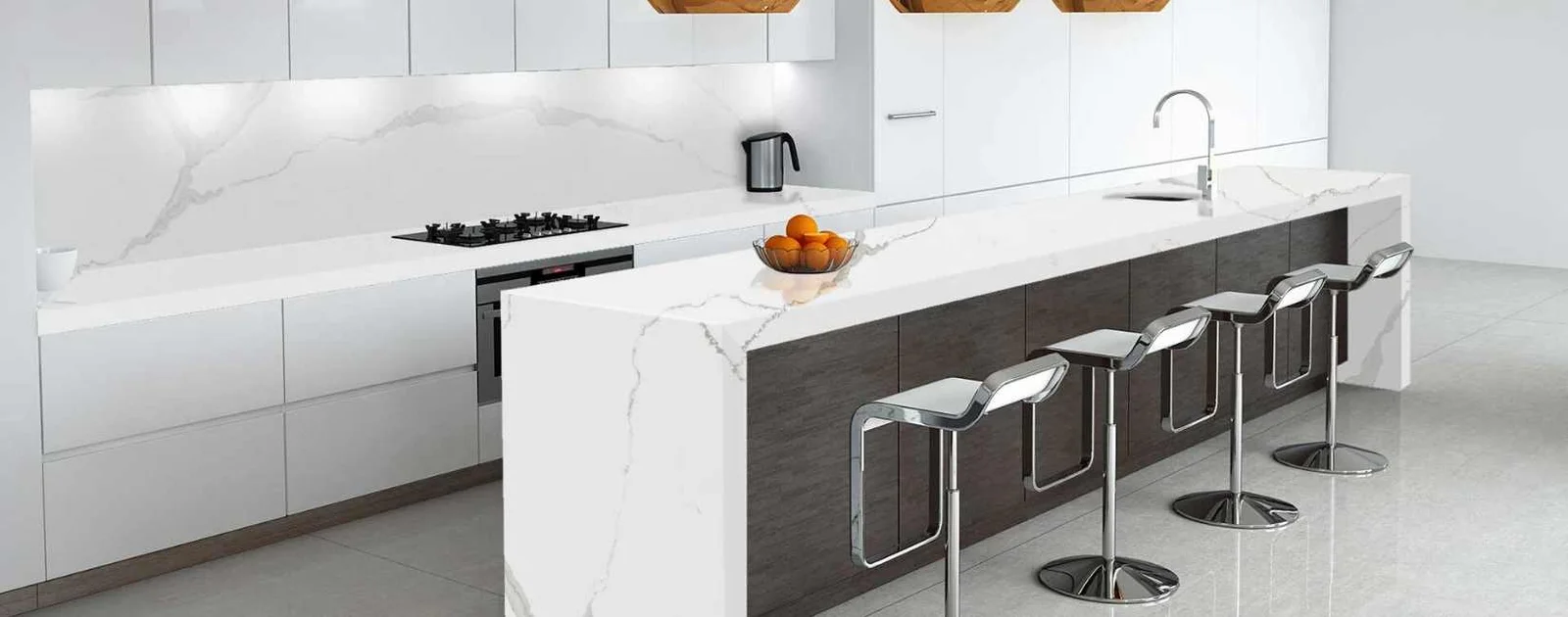 Alaskan White quartz countertop