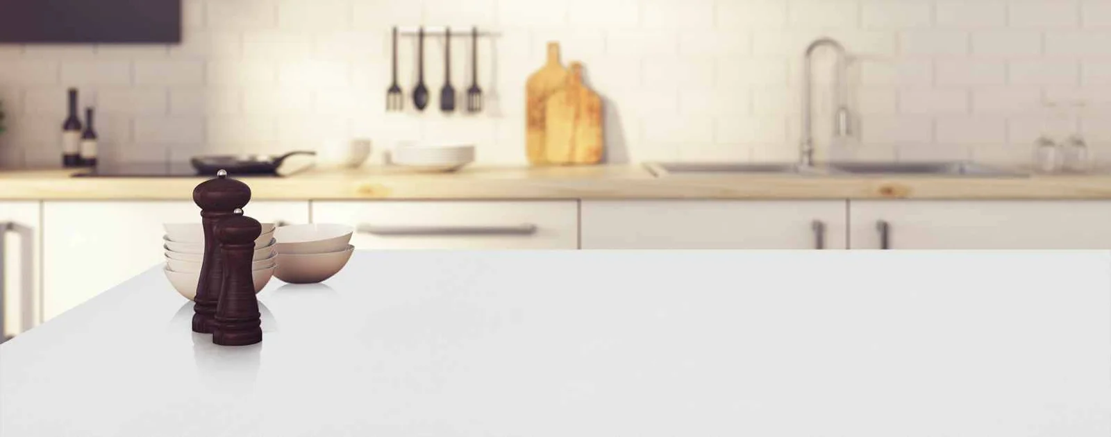 European White Quartz Countertop