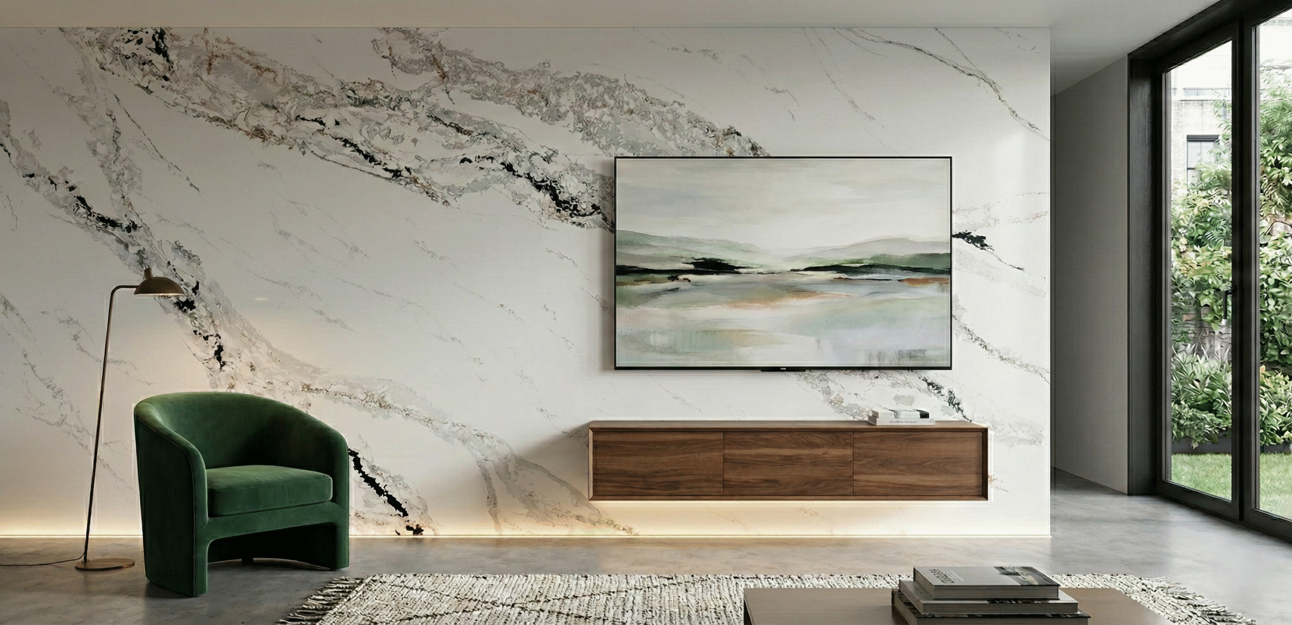 calacatta victoria living room